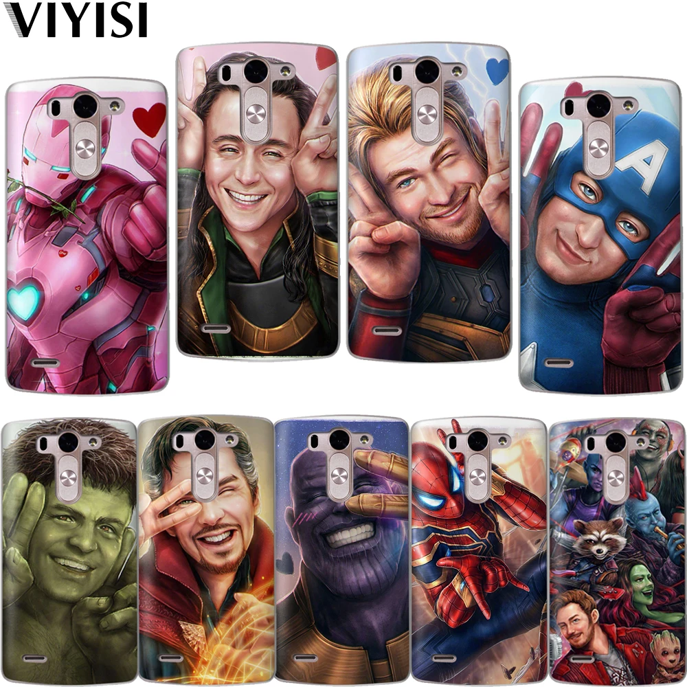 

Luxury Marvel Avengers Spider-Man Cute Heroes Phone Case For LG G6 G4 G5 Q8 Q6 K8 K7 K10 2017 X Power 2 3 V30 Coque Etui Cover