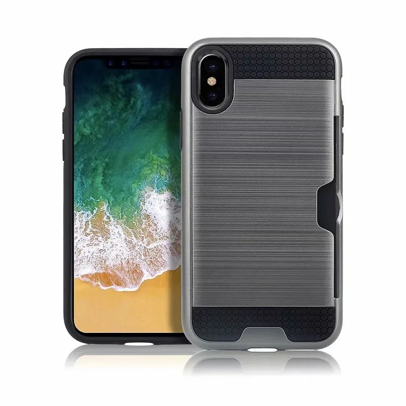 Роскошный прочный силиконовый гибридный жесткий чехол бумажник для Iphone X XR XS Max
