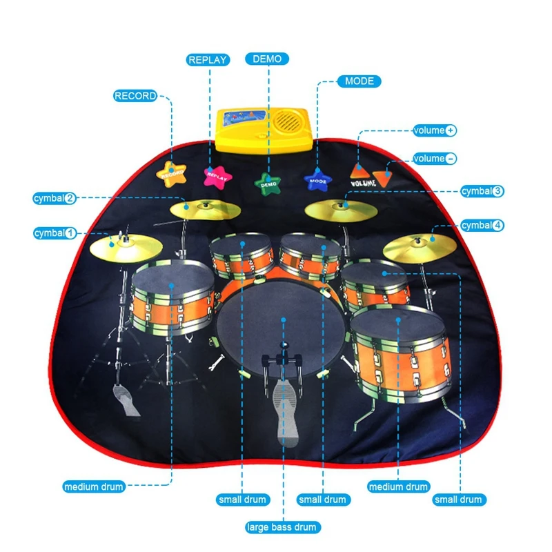 Новинка гигантский набор электронных барабанов напольный геймпад детское музыкальное развивающее одеяло