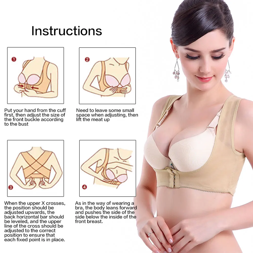 Регулируемый Женский эластичный пояс для поддержки спины, Корректор осанки на груди, фиксатор для тела, корсет, забота о здоровье, S/M/L/XL/XXL