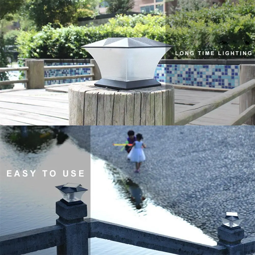 New Arrival Solar Pillar Lamp Outdoor Super Bright LED Solar Pillar Gate Lamp Solar Pillar Light