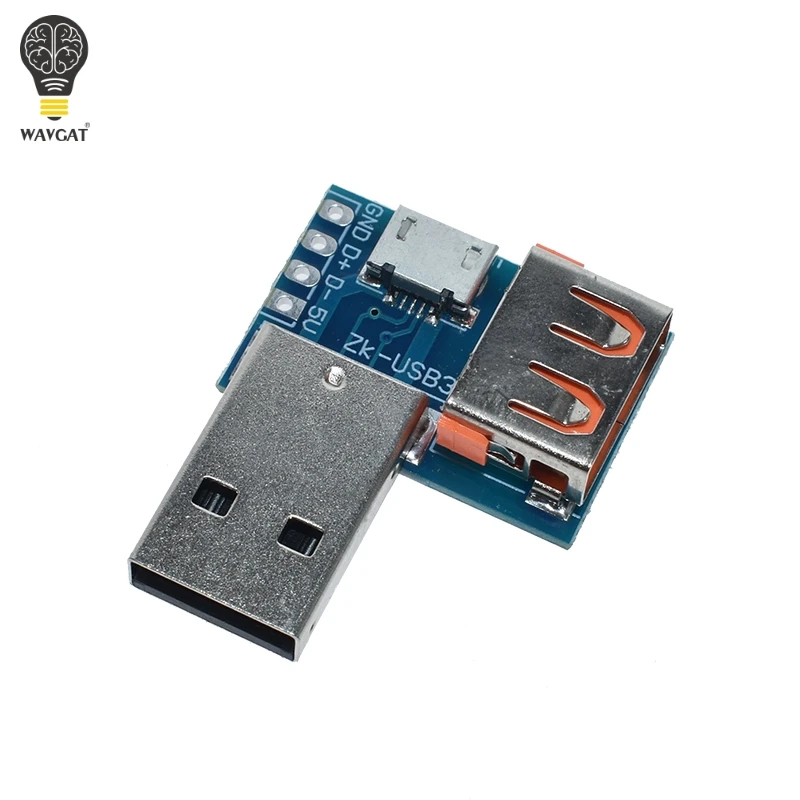 USB плата с переходной головкой штекер гнездо для поворота microUSB на головку 4P 2 54 мм