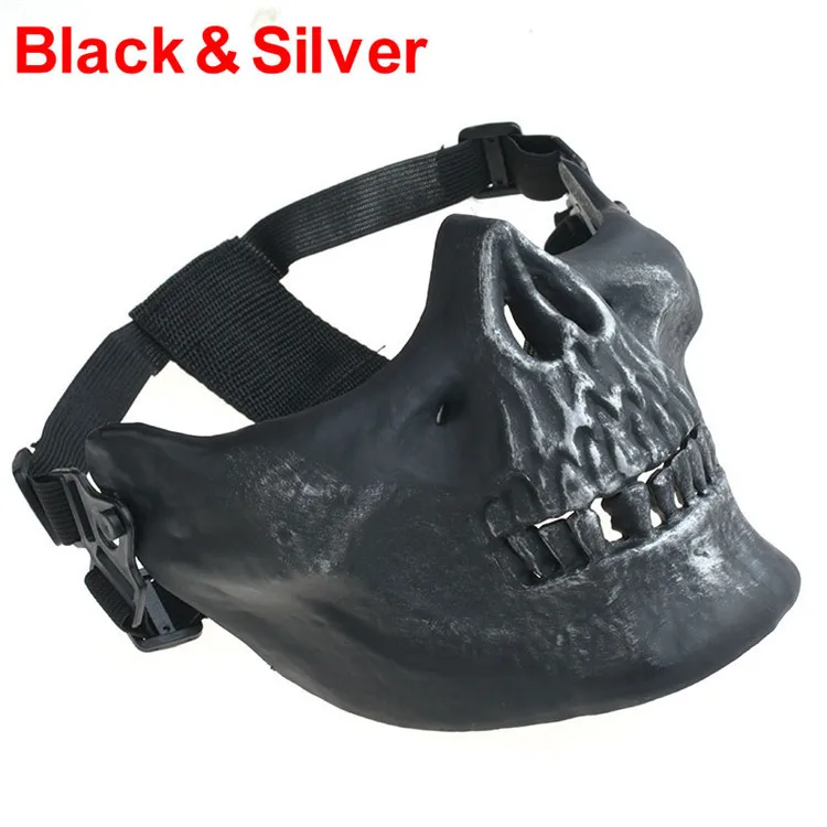 

6 Colors Airsoft Mask Skull Skeleton Tactical Paintball Halloween Masquerade Costume CS Wargame Masks Half Face Skull Scary Mask