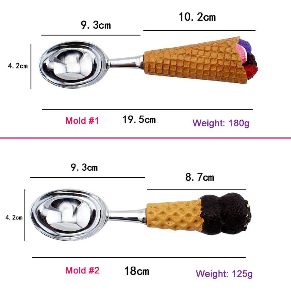 Ice Cream Scoop Cream Dipper Spoon DIY Tools Resin Handle Stainless Steel Kitchen Gadgets