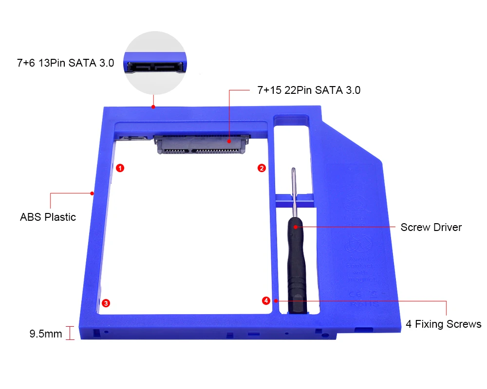 CHIPAL Foxconn чип SATA 3,0 2nd HDD Caddy 9 мм 9,5 мм для 2," 2 T SSD чехол Корпус жесткого диска для ноутбука CD-ROM Optibay