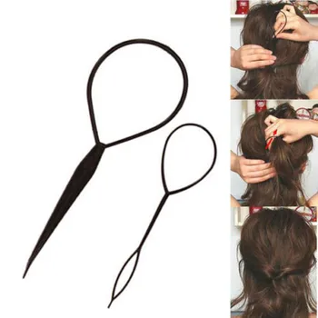 

2pcs Chic Tail Hair Braid Ponytail Styling Maker Clip Tool Black Hot Sale Hair Accessories On Sale