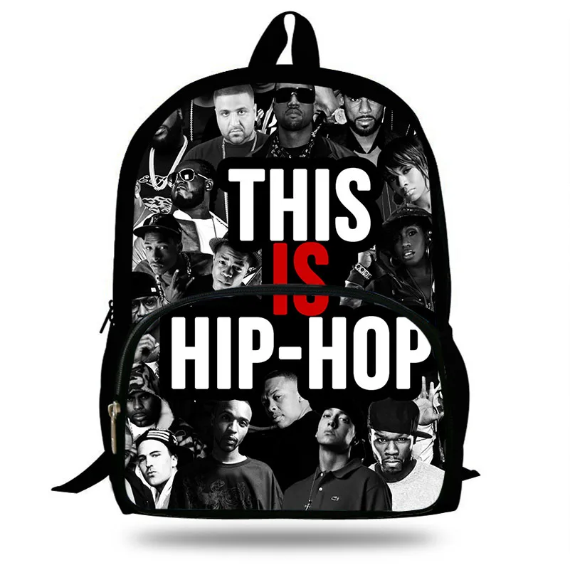 16 inch Mochila School Backpack Hip Hop Printing Children School Bags