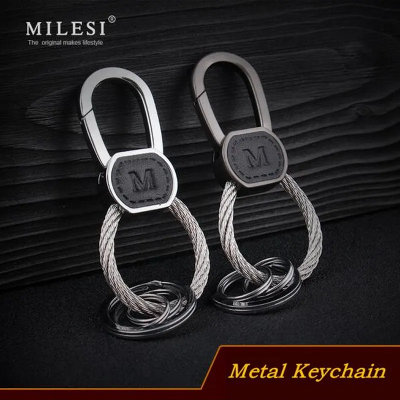

Milesi - New 2019 Brand Men Metal Keychain Key chain Rings for Men Car Key Holder Novelty Trinket