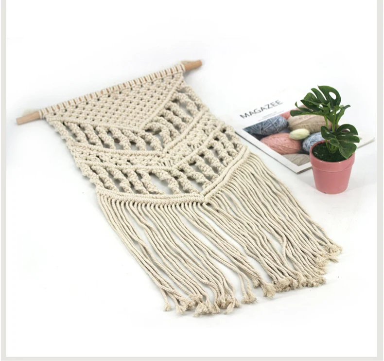 Simple Home Art Handmade Beige Wall Tapestry 45*85cm Hand Knotted Cotton Livingroom Hanging Tapestry 1pcs Quality Tapestry Simple Home Art Handmade Beige Wall Tapestry 45*85cm Hand Knotted Cotton Livingroom Hanging Tapestry 1pcs Quality Tapestry