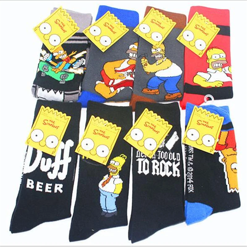 

Fashion casual socks men Breathable absorbent cartoon print socks