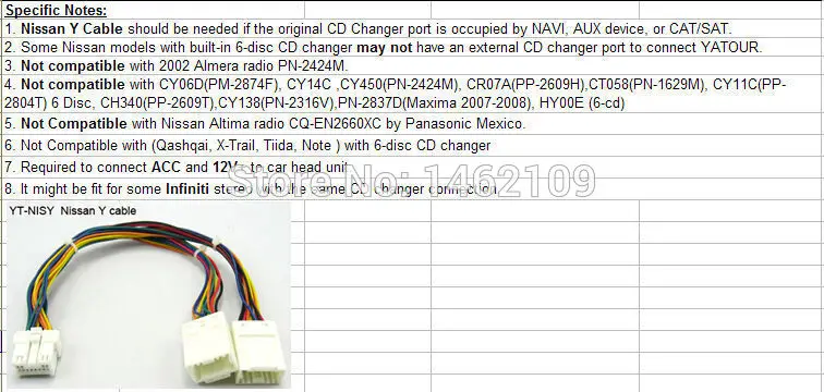 Yatour Bluetooth автомобильный адаптер цифровой музыки CD Changer переключатель разъем для Nissan 350Z Almera Maxima Murano Navara радио