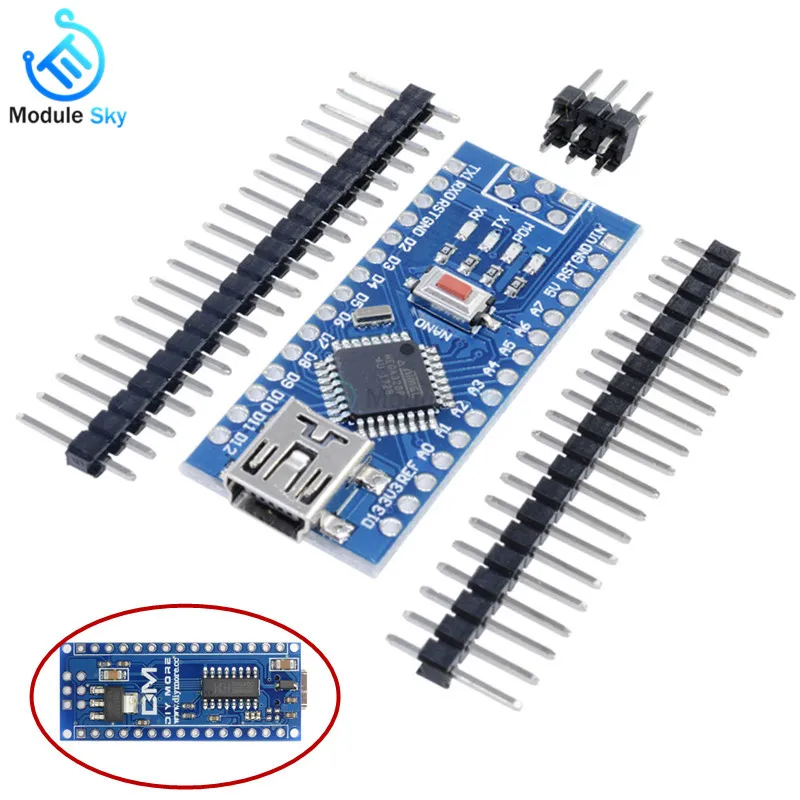 

5PCS Nano Mini USB With the bootloader compatible Nano V3.0 controller For Arduino CH340 USB driver 16Mhz Nano 3.0 ATMEGA328P