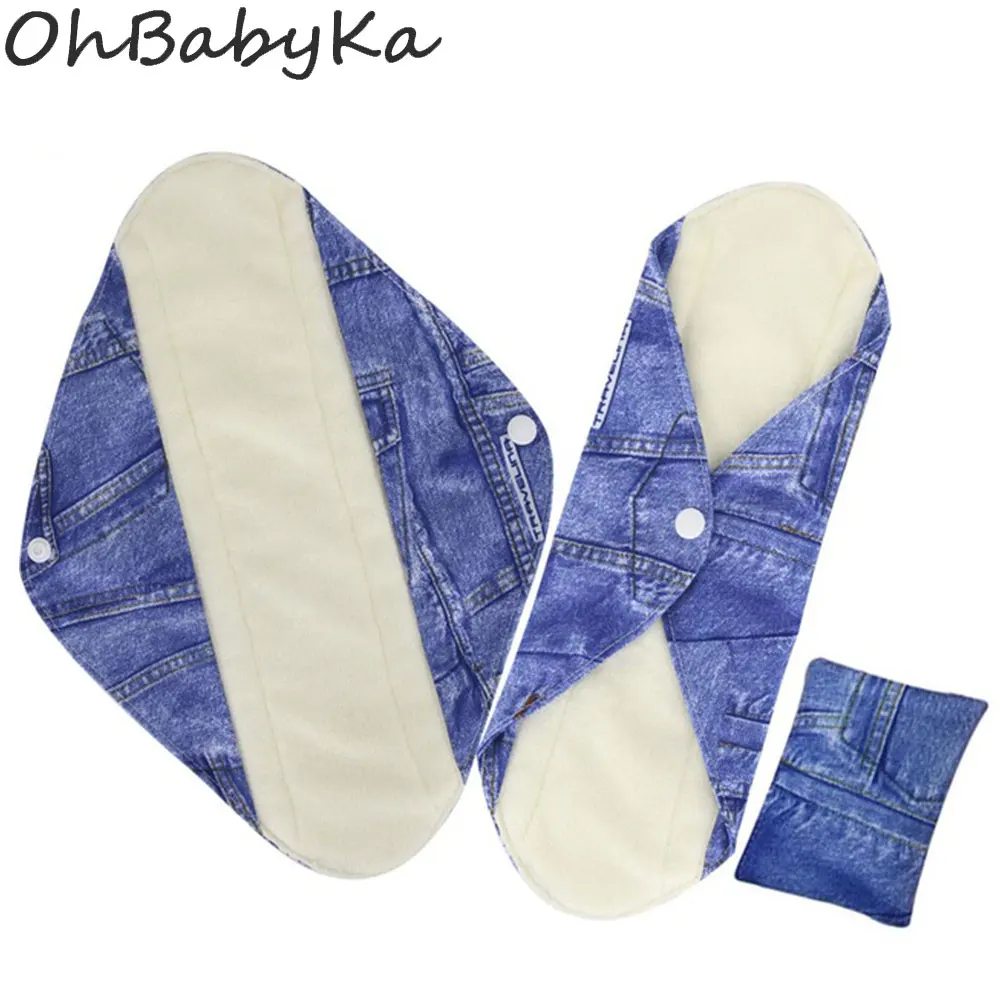 

Ohbabyka Size S M L Women Hygiene Sanitary Pad Reusable Washable Cloth Panty Liners Bamboo Fiber Cloth Menstrual Pad Dropshiping