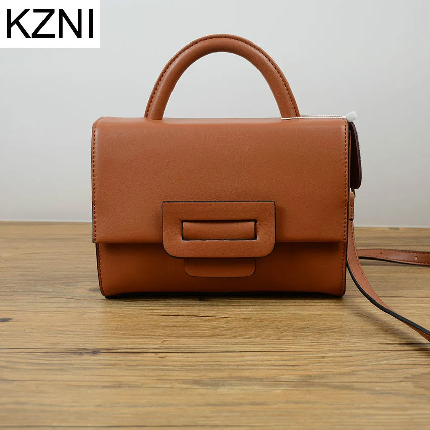 

KZNI genuine leather bag messenger bag famous brand luxury brand shoulder bag sac a main femme de marque luxe cuir 2017 L032911