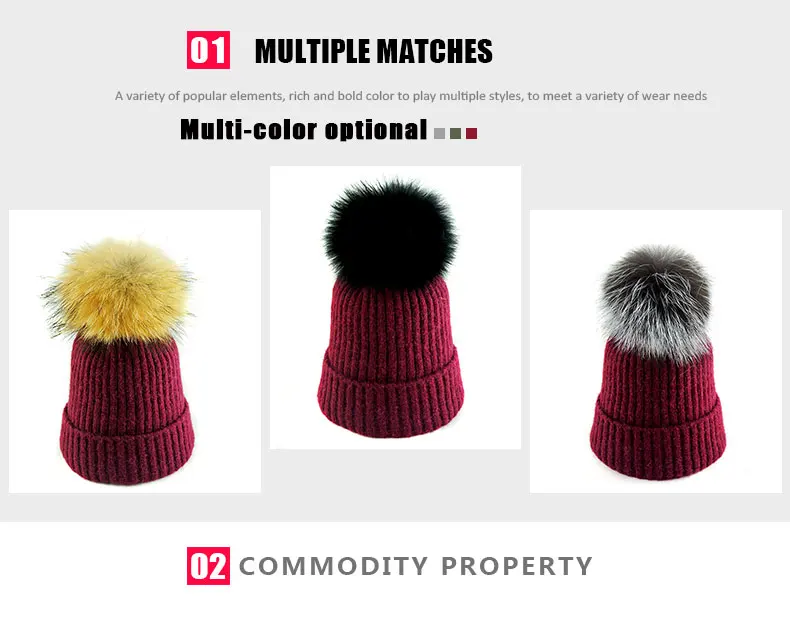 Зимние Брендовые женские шапки-бини Skullies, женские шапки с помпонами, одноцветная шапка для женщин, толстая шляпа вязанные шапки-бобы