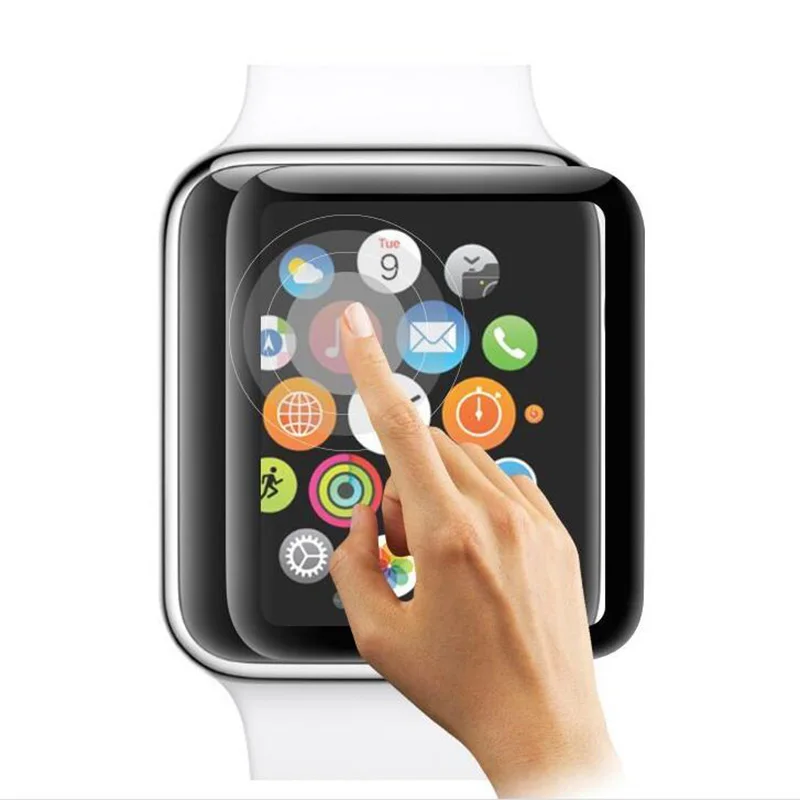 JGKK мягкая защитная ПЭТ пленка для экрана iWatch Apple Watch 38 мм 42 Серия 1/2/3 Черный 3D