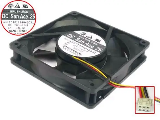 Sanyo Denki 109P1224H4D031 DC 24V 0.24A 120x120x25 мм 3-Провода Сервер вентилятор охлаждения
