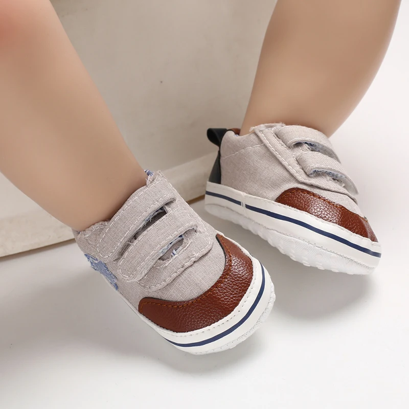 Детская обувь для новорожденных мальчиков для детей, на мягкой подошве детский пинетки для младенцев мальчиков и девочек холст кроссовки против скольжения пинетки