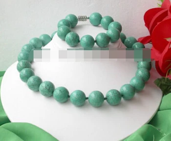 

Prett Lovely Women's charm Round Green stone Necklace&Bracelet One set