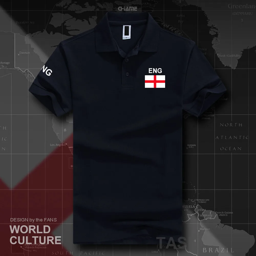 

England ENG polo shirts men short sleeve white brands printed for country 2018 cotton nation team flag new fashion