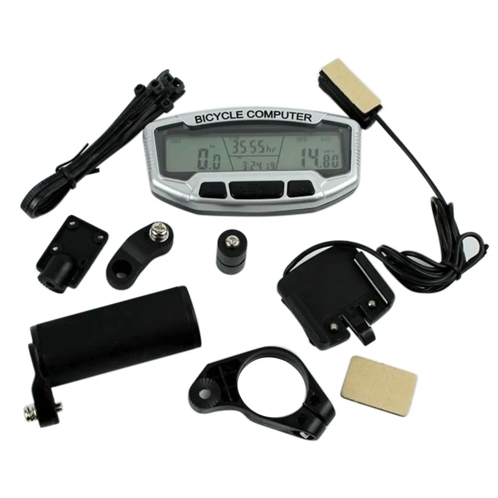 

New Bicycle Cycle Computer Bike Speedo Odometer Speedometer+Backlight easy install Lightweight durable BLUE Backlight black#070