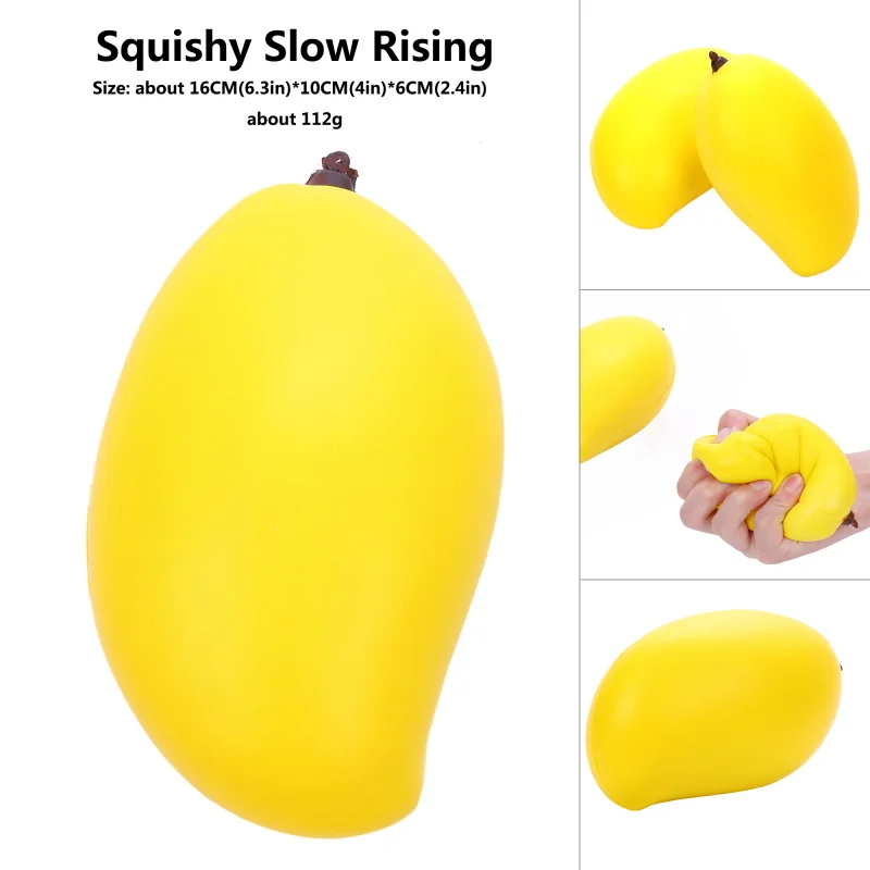 

kawaii 16cm Scented Squish pack Slow Rising Fruit Mango Kawaii montessori antistress squeeze toys china For Child squishy set