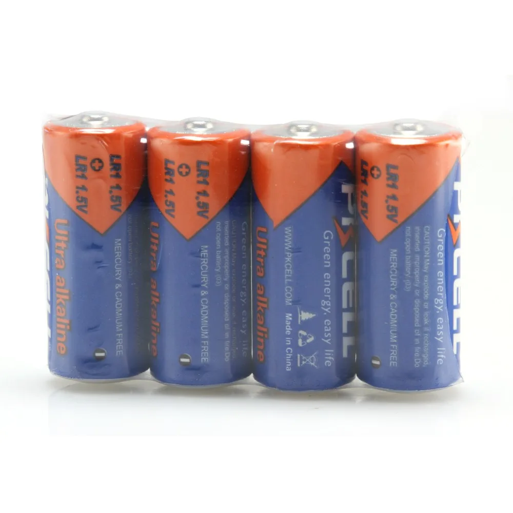 

PKCELL 4Pcs/Pack 1.5V N Size LR1 UM-5 910A E90 MN9100 AM5 Alkaline Single Use Battery