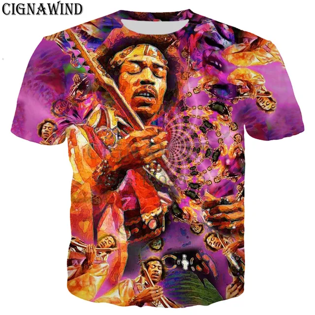 New popular Guitarist jimi hendrix t shirt men women 3D print fashion cool hip hop tshirt streetwear casual summer top