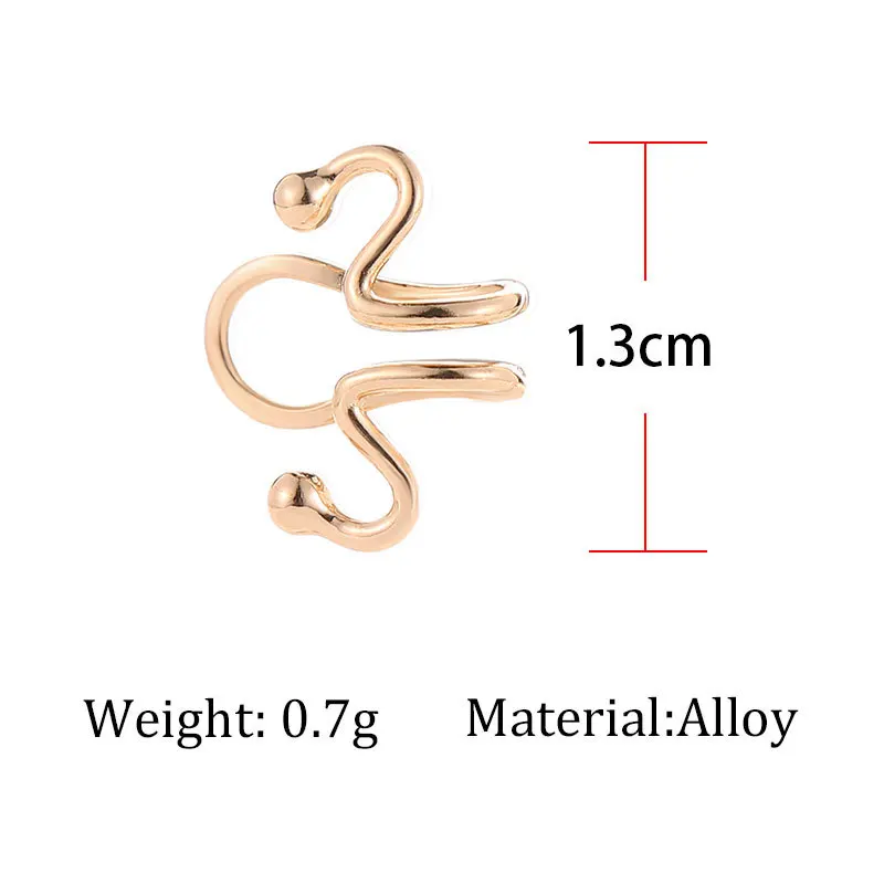 Европейская мода клипса геометрической формы серьги для женщин, сделанные из сплава не выцветают 3 цвета Простой клипса геометрической формы серьги женские - Окраска металла: gold