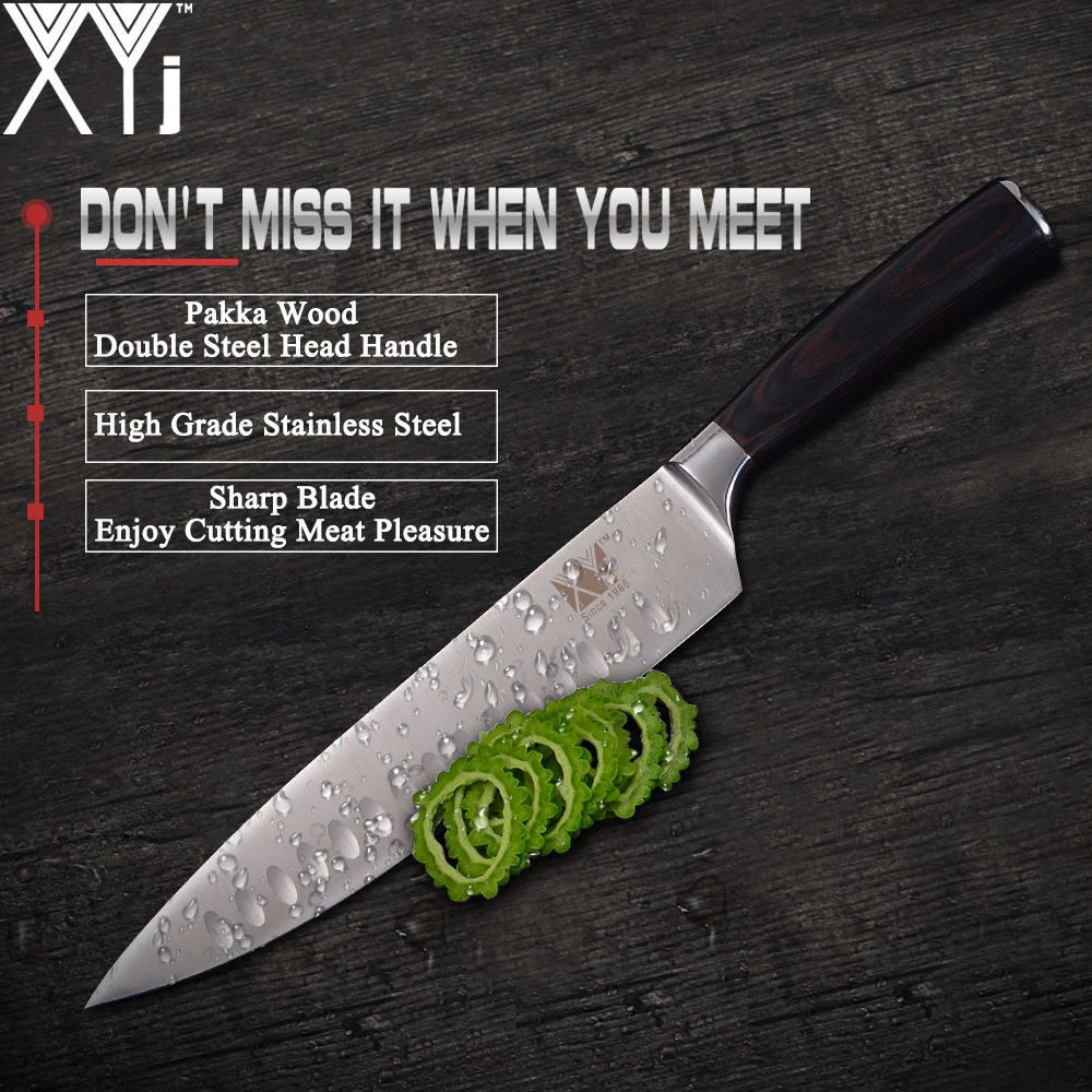 Xyj Brand Single Kitchen Knife Cooking Tools Good Quality Pakka Wood