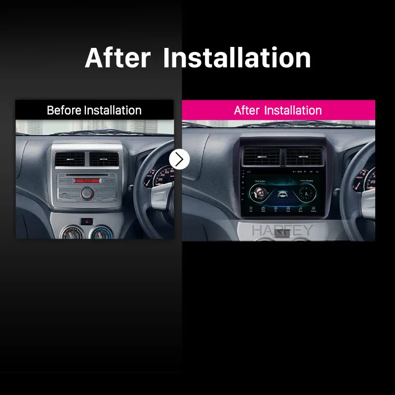 Harfey для Toyota AGYA/WIGO 2013 2014 2019 Android 9. 0 9 &quotосновное устройство GPS стерео с AUX WIFI