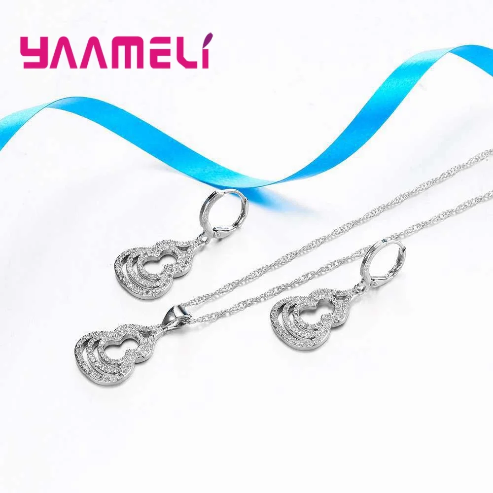 YAAMEL Высокое качество Полный кубического циркония 925 пробы серебро Цепочки и
