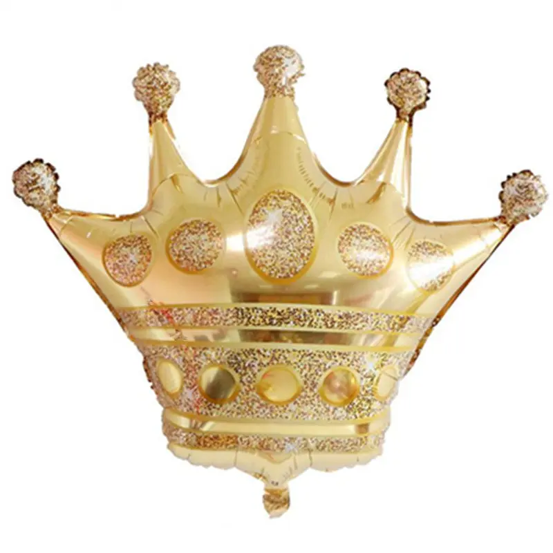 

New Golden Crown Shaped Aluminum Balloons Child Birthday Party Decoration Decorative Toy Balloons