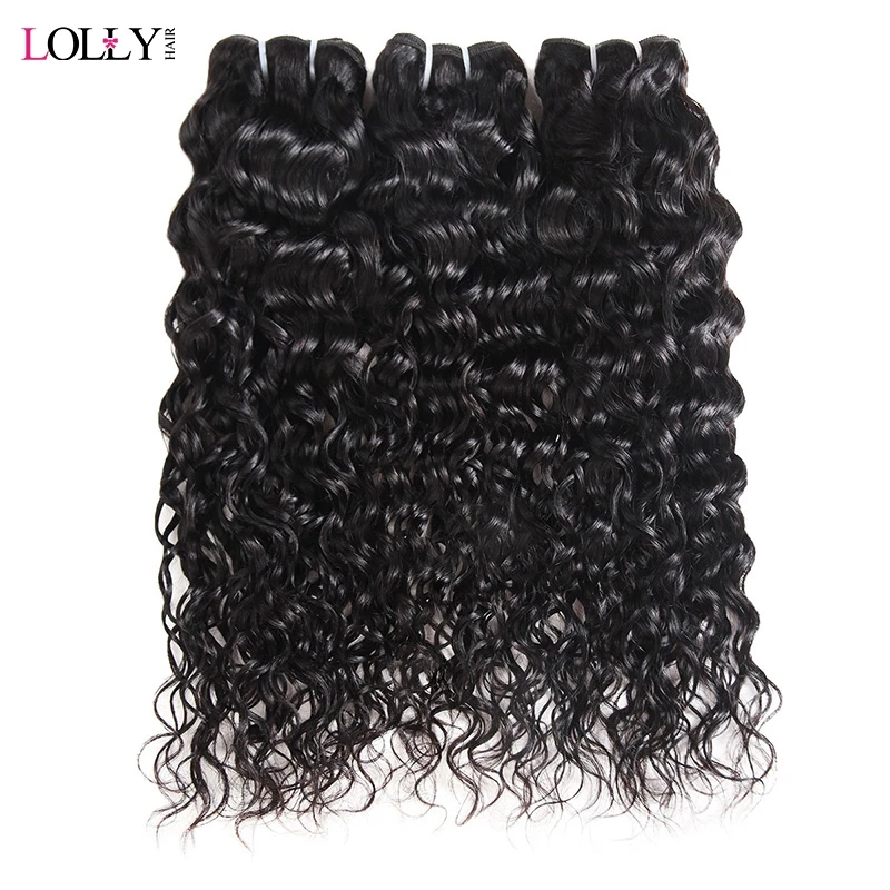 

Brazilian Water Wave Bundles Lolly Human Hair Weave Bundles Natural Color Hair Extensions Non Remy Hair 1/3/4 Pieces