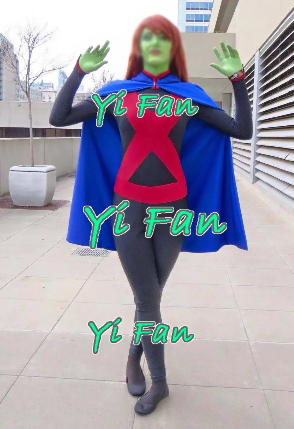 Miss Martian Young Justice Superhero Costume Spandex Zentai Body Miss Marziana Costume Cosplay Su Misura Per Uomo/Donna
