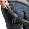 Gants de conduite chauds en peau de mouton véritable pour homme, à la mode, solide, en cuir véritable d'agneau, pour conduire, livraison gratuite, M001NC ► Photo 1/6