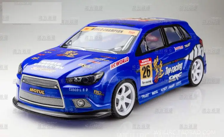 

Ewellsold 2pcs/lot 190mm PVC painted 1/10 body Shell for 1:10 1/10 RC car item No:39 blue/orange