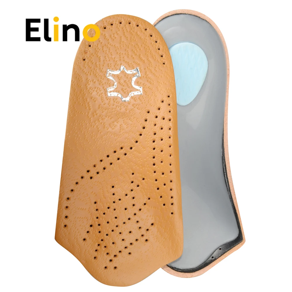 Elino نصف قوس دعم العظام النعال شقة القدم الصحيح 3/4 طول نعل داخلي تقويمي قدم الرعاية الصحية تقويم العظام إدراج منصات