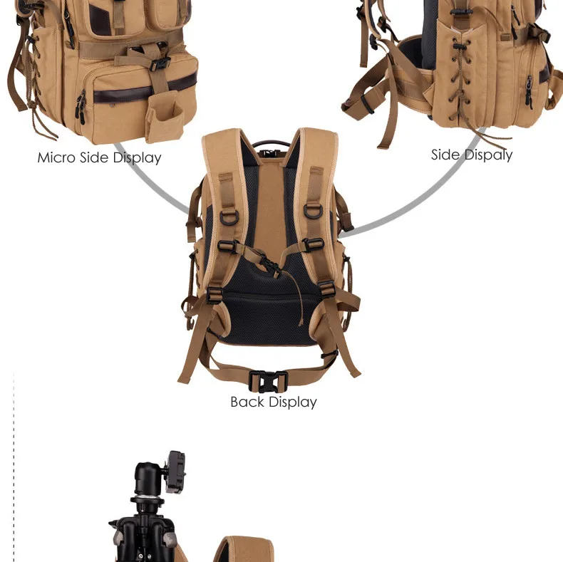 Камера холст путешествия рюкзак мягкие плечи DSLR водостойкий большой емкости Сумка видео фото штатив чехол для Canon Nikon sony SLR