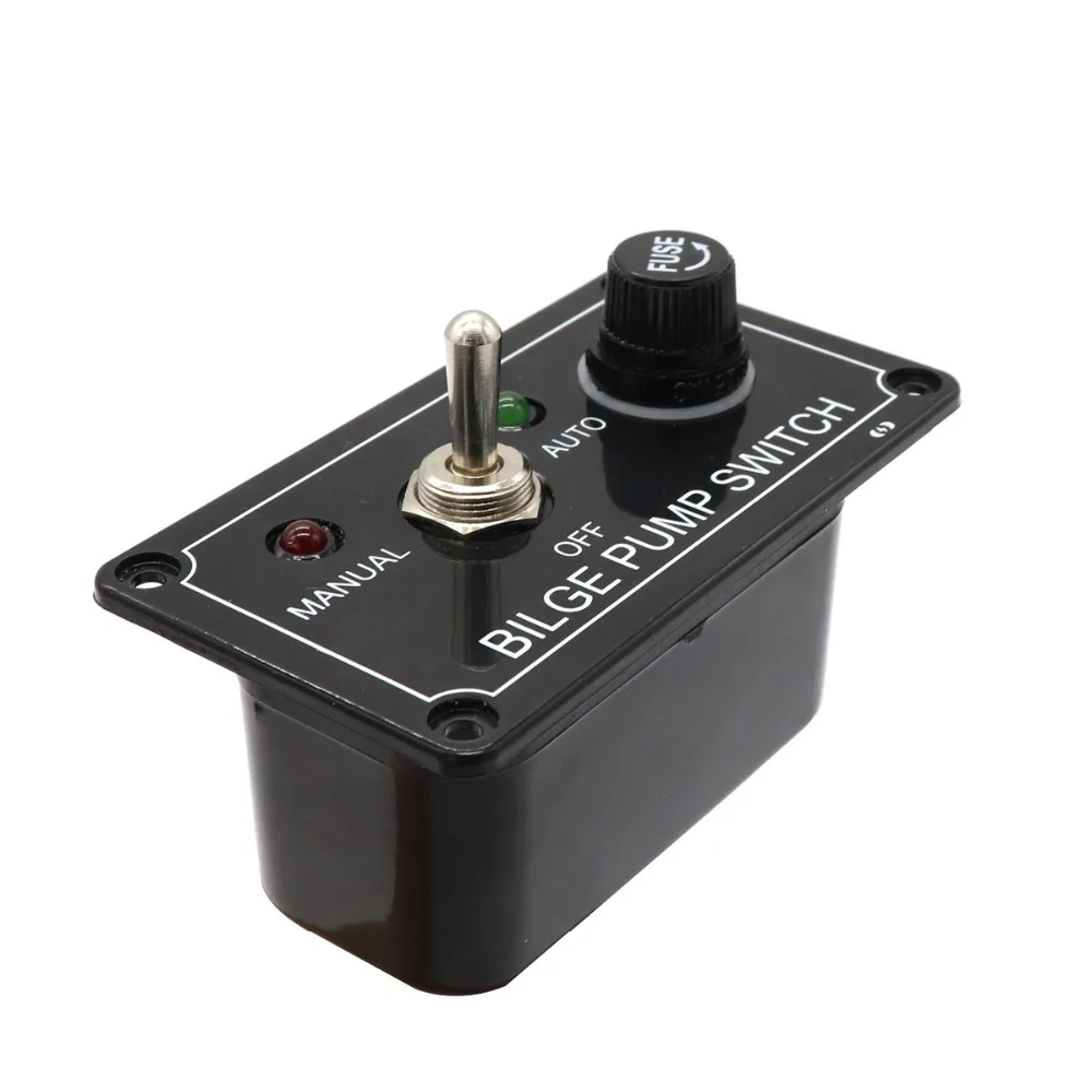 12V Boat Rocker Switch Panel with Fuses 5A Toggle Switch Bilge Pump