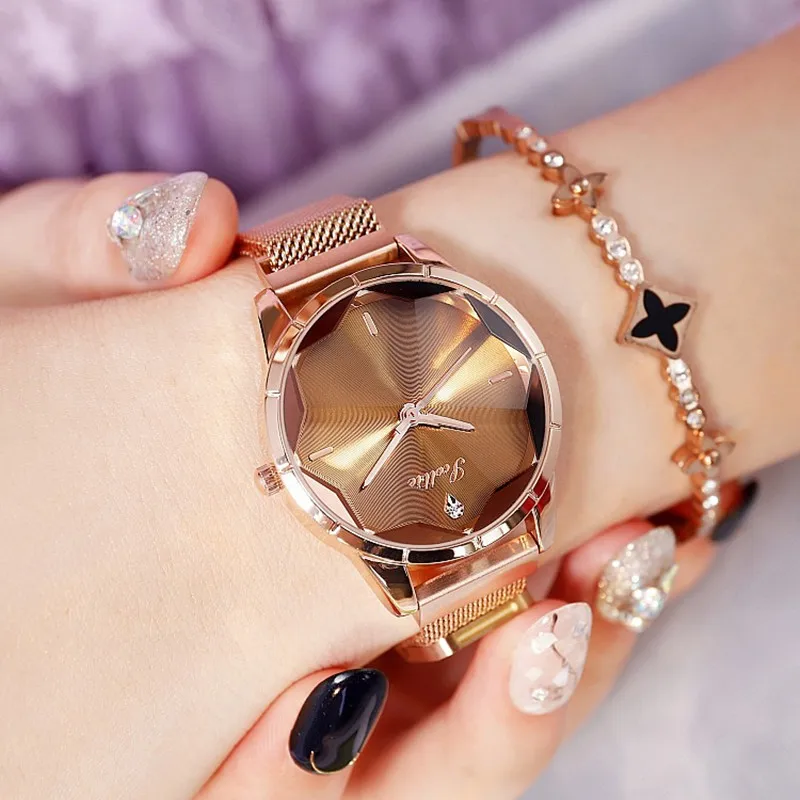 

New Rhinestone Women Watch Fashion Women Magnet Buckle Dress Casual Quartz Watches Ladies Stainless Steel Watch orologio donna