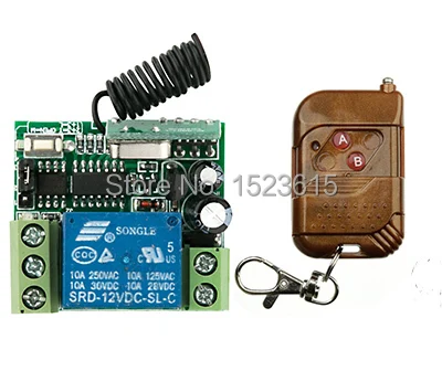 

NEW DC12V 1CH 10A wireless remote control switch system teleswitch 1X Transmitter + 1X Receiver relay smart house z-wave