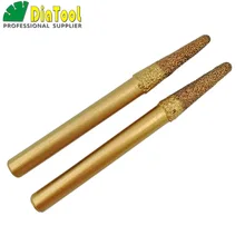 SHDIATOOL 2pcs 8-4/30MM CNC taper ball-end cutter carving tools for granite marble rotary burrs taper ball-end Stone cutter coating taper milling cutter carving knifer for acrylic plastic processing shk12mm 30degree