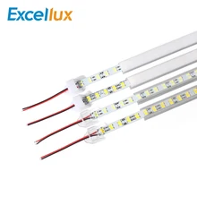 10 шт./лот 5730 светодиодный бар светильник двухрядные супер яркий светодиодный жесткий тубус ленты прозрачный/молочное покрытие как Кухня под шкаф светильник