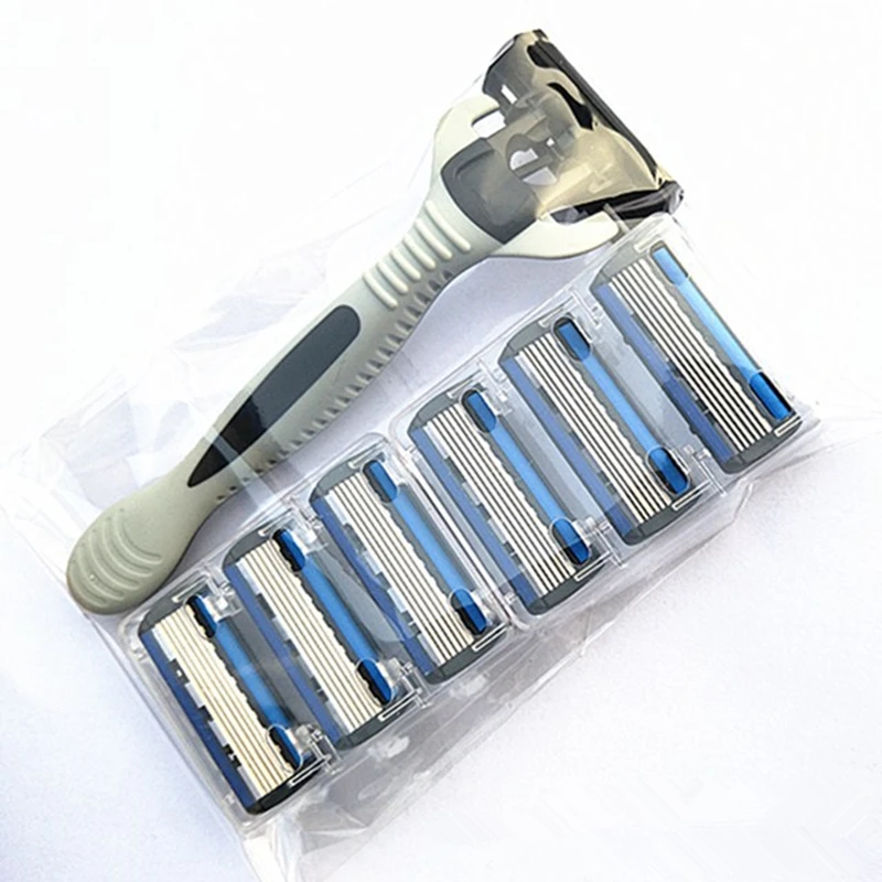 

7pcs/lot 1 Machine+6 Razor Blades Best Shaving for Men's Razor Blades for Men Shaver Standard United States Russian Federation