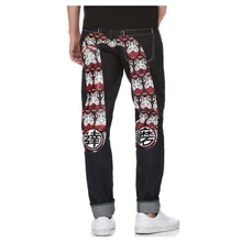 Новые полки Evisu Высокое качество модные повседневные хип хоп мужские джинсы с вышивкой подлинные мужские дышащие прямые брюки