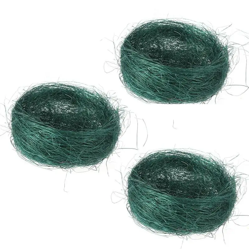 3 шт. искусственное гнездо пасхальное мини цветная нить птичьи гнезда для конфет яиц - Цвет: Dark Green
