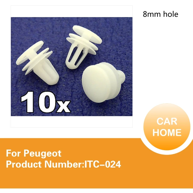 10x For Peugeot Door Card Clips Plastic Trim Retainers for Interior