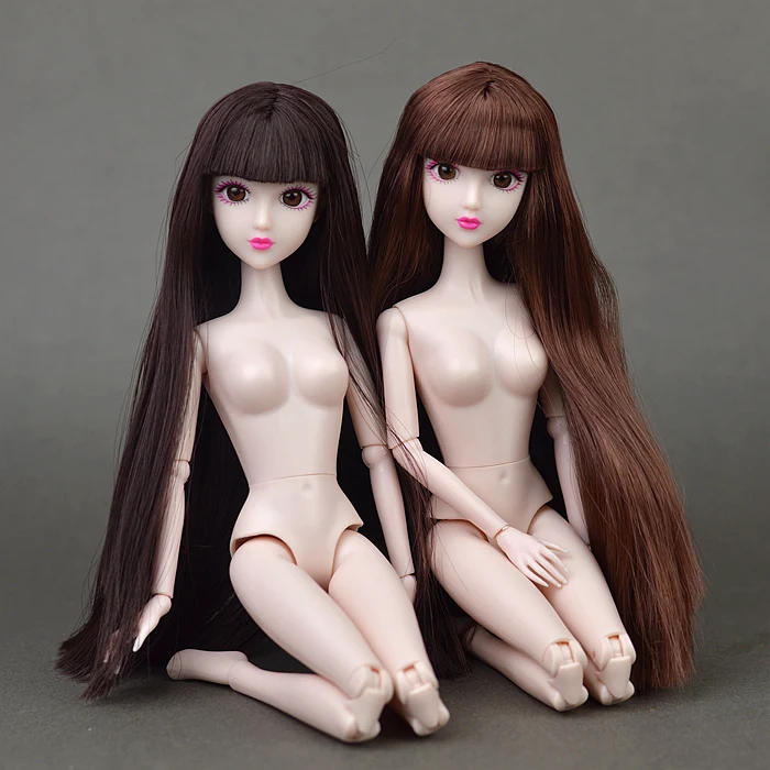 

2017 New Design 3D Eyes Nude Naked Original XINYI Doll /Long Hair 14 Joint Moveable / For Cosplay DIY Barbie Toy Doll Toys Gift