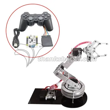 

6DOF Robotic Aluminium Robot Arm Clamp Claw & 6pcs MG996R Servos & 32CH Controller Full Set -Silver